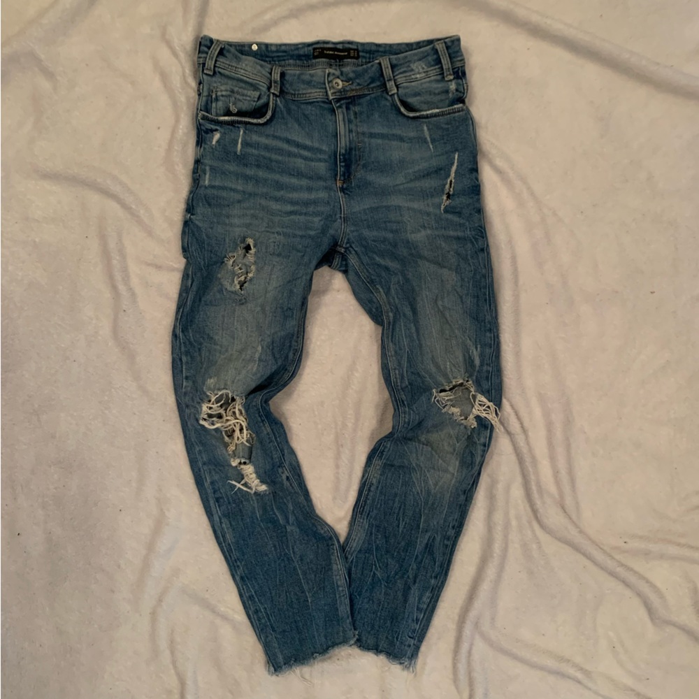 👖 ZARA Distressed Denim Jeans
